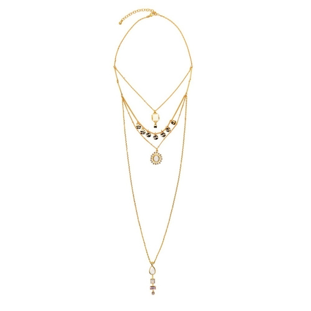 NWT Gold Multi-Layer Necklace – Trendy Adjustable Statement Jewelry – Perfect Ev